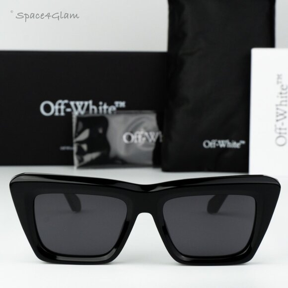 Off-White Other - Off-White Men Sunglasses Black Grey Cat Eye OERI13L HAMPTON 1077 NEW AUTHENTIC